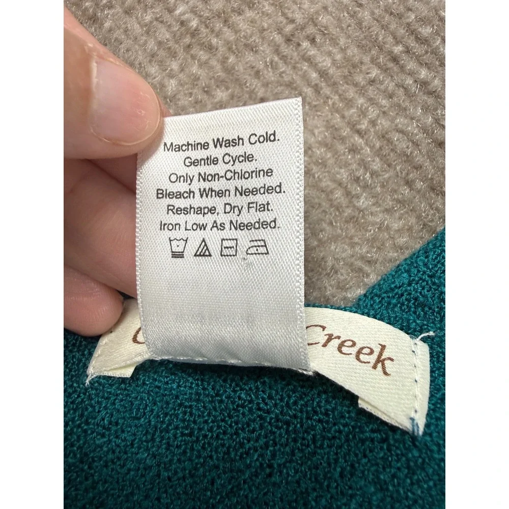 Coldwater Creek Teal Blue Floral Paisley Needle Felted Wrap Scarf Fringe Trim